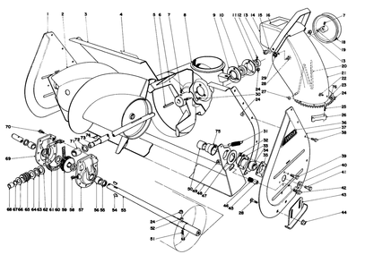 Auger Assembly Diagram and Parts List for 31995 6000001 - 6999999 Toro Snow Blower