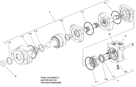 Hydraulic Motor Assembly No. 98-8280 Diagram and Parts List for 22420 400000000 - 401999999 Toro Lawn Tractor Accessories