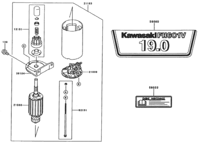 Starter/Decals Diagram and Parts List for 74173 (990001-999999)(1999) Toro Lawn Mower