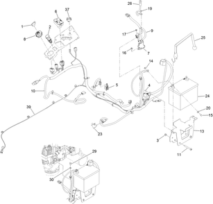 Electrical Assembly Diagram and Parts List for 74493 407146062-999999999 Toro Lawn Tractor