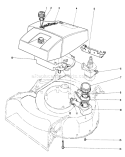 Engine and Oil Gauge Assembly Diagram and Parts List for 19373 3000001-3999999 - 1973 Toro Lawn Mower