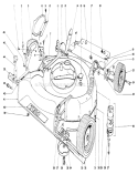 Housing Assembly Diagram and Parts List for 19373 3000001-3999999 - 1973 Toro Lawn Mower