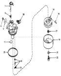 Carburetor Diagram and Parts List for 19400 6000001-6999999 - 1976 Toro Lawn Mower