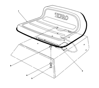 Seat Assembly Diagram and Parts List for 56125 2000001 - 2999999 Toro Lawn Tractor