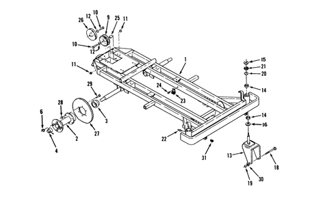Frame, Rear Hub And Front Wheel Fork Diagram and Parts List for 74140 39000001 - 39999999 Toro Lawn Tractor