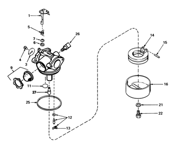 Carburetor No. 632050a Diagram and Parts List for 20574 8000001 - 8999999 Toro Lawn Mower