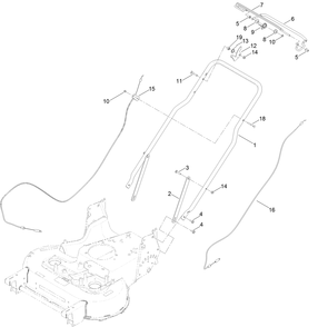 Handle Assembly Diagram and Parts List for 22210 (316000001-316999999)(2016) Toro Lawn Mower