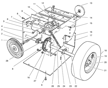 Traction Assembly Diagram and Parts List for 38062 8900001 - 8999999 Toro Snow Blower
