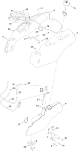Fuel Pod Assembly Diagram and Parts List for 75747W 412090000 - 999999999 Toro Lawn Tractor