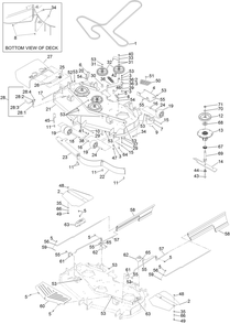 Deck Assembly Diagram and Parts List for 72264TE 406427909-406429999 Toro Lawn Mower