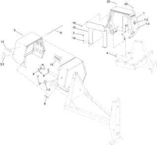 Cowling Assembly Diagram and Parts List for 68006C 402000000 - 404319999 Toro Cement Mixer