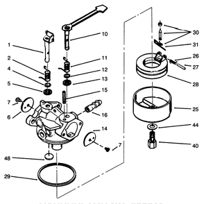 Carburetor No. 632641 Diagram and Parts List for 38190 69000001 - 69999999 Toro Snow Blower