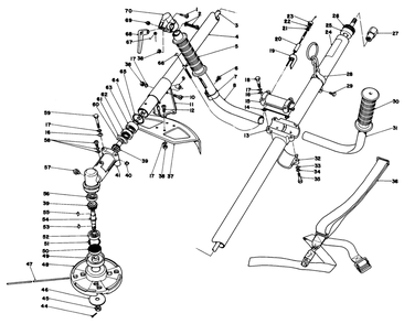 Deluxe Drive & Shaft Trimmer Head Assembly (Model 30910) Diagram and Parts List for 30910 0000001 - 0999999 Toro Trimmer