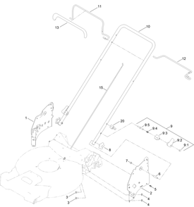 Handle Assembly Diagram and Parts List for 21326 400000000 - 999999999 Toro Lawn Mower