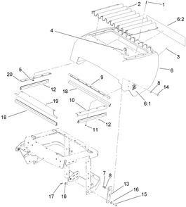 Hood Assembly Diagram and Parts List for 74274 (270000001-270999999)(2007) Toro Lawn Mower
