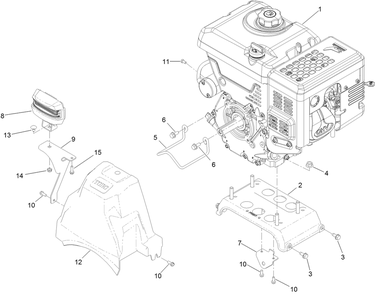 Engine Assembly Diagram and Parts List for 38842 414000000 - 414036324 Toro Snow Blower