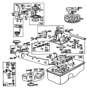 Briggs & Stratton Engine Model No. 92908-2059-01, 21" Self Propelled (Model 16870) Diagram and Parts List for 16860 1000001 - 1999999 Toro Lawn Mower