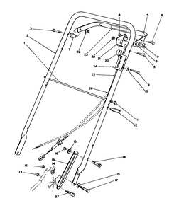 Handle Assembly Diagram and Parts List for 22037B 39000001 - 39999999 Toro Lawn Mower