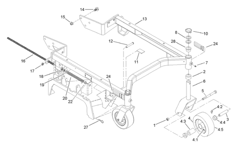 Carrier Frame Assembly Diagram and Parts List for 30299TE (230000001-230999999)(2003) Toro Lawn Mower