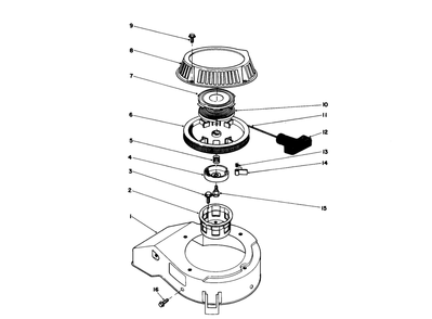Recoil Assembly (Engine Model No. 47pf5 & 47pg6) Diagram and Parts List for 20581 7000001 - 7999999 Toro Lawn Mower