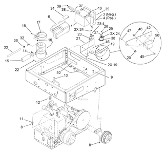 Drivetrain Mount Assembly Diagram and Parts List for 12004 230000001 - 230999999 Toro Lawn Tractor
