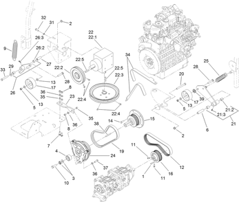 Hydro And Gearbox Assembly Diagram and Parts List for 74267 403247200-999999999 Toro Lawn Mower