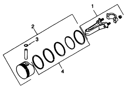 Piston & Rod-Engine Model No. Mv18s-Type 58543 Diagram and Parts List for 30190 20000001 - 29999999 Toro Lawn Tractor Accessories