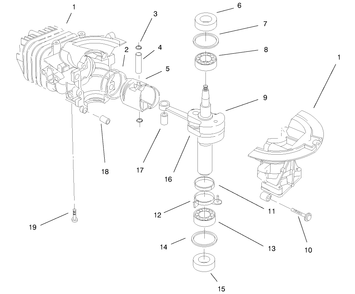 Engine Assembly Model No. 47pt6-4 Diagram and Parts List for 38431 7900001 - 7999999 Toro Snow Blower