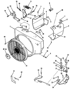 Toro Power Plus Blower Housing And Governor Diagram and Parts List for 41-20OE02 1000001 - 1999999 Toro Lawn Tractor