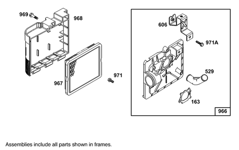 Air Cleaner Assembly Briggs And Stratton 127802-0640-01 Diagram and Parts List for 20444 5900001 - 5999999 Toro Lawn Mower