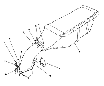 Chute & Bag Assembly Diagram and Parts List for 30124 3000001 - 3999999 Toro Lawn Tractor Accessories