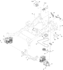 Hydraulic Drive Assembly Diagram and Parts List for 74090 410000000 - 412999999 Toro Lawn Tractor