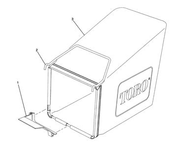 Grass Bag Assembly Diagram and Parts List for 20906B 1000001 - 1999999 Toro Lawn Mower