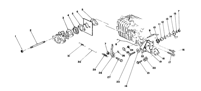 Governor Assembly Diagram and Parts List for 16780 4000001 - 4999999 Toro Lawn Mower