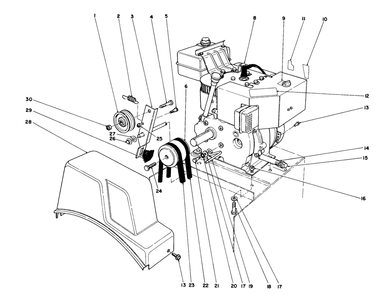 Engine Assembly Diagram and Parts List for 38073 3900001 - 3999999 Toro Snow Blower
