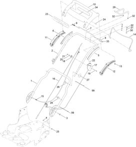Handle Assembly Diagram and Parts List for 21491 400000000 - 999999999 Toro Lawn Mower