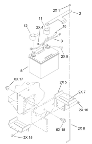 Battery Assembly Diagram and Parts List for 30299TE (230000001-230999999)(2003) Toro Lawn Mower