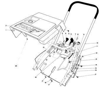 Shroud & Handle Assembly Diagram and Parts List for 38162 9000001 - 9999999 Toro Snow Blower
