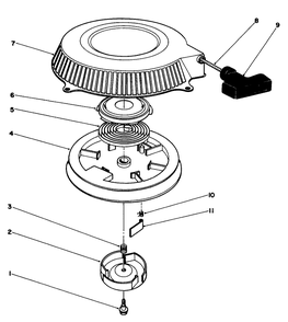 Recoil Assembly Diagram and Parts List for 30112 9000001 - 9999999 Toro Lawn Tractor Accessories