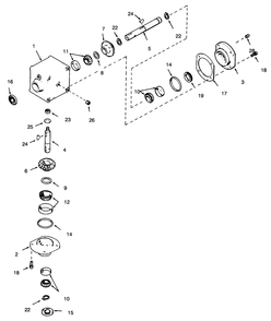Gearbox Assembly No. 1100-010 Diagram and Parts List for 30753 590001 - 599999 Toro Lawn Mower
