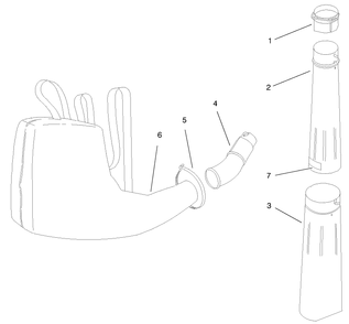 Vacuum Assembly Diagram and Parts List for 62902 790000001 - 799999999 Toro Leaf Blower / Vacuum