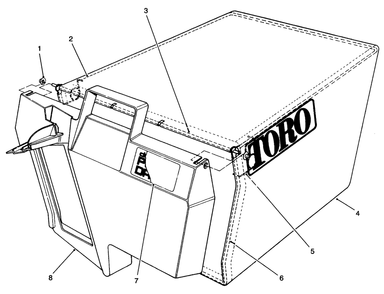 Bag Assembly Part No. 11-0189 Diagram and Parts List for 20473 6900001 - 6999999 Toro Lawn Mower