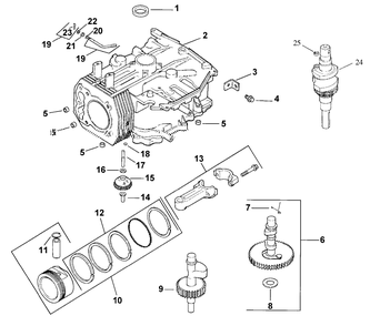 Crankcase-Engine Kohler Model No. Cv151 Spec 41560 Diagram and Parts List for 30177 795101 - 799999 Toro Lawn Tractor Accessories