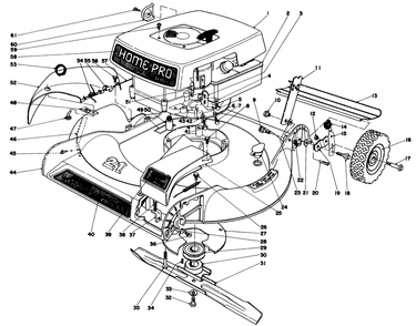 Housing And Engine Assembly Diagram and Parts List for 16655 7000001 - 7999999 Toro Lawn Mower