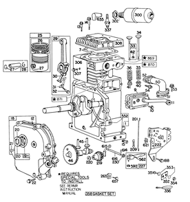 Engine Model No. 190502 Type 0989-01 (8 H.P. Snowthrower Model 3briggs & Stratton Diagram and Parts List for 38160 0000001 - 0999999 Toro Snow Blower