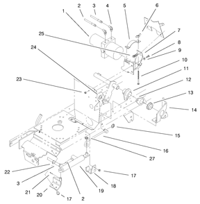 Power Lift Assembly Diagram and Parts List for 72115 9900001 - 9999999 Toro Lawn Tractor