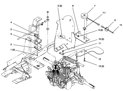 Cruise Control Diagram and Parts List for 72043 6900001 - 6999999 Toro Lawn Tractor