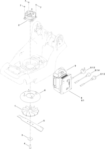 Motor, Battery And Blade Assembly Diagram and Parts List for 21836 321000001 - 321999999 Toro Lawn Mower