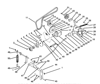 Gear Case And Belt Assembly Diagram and Parts List for 79361 5900001 - 5999999 Toro Lawn Tractor