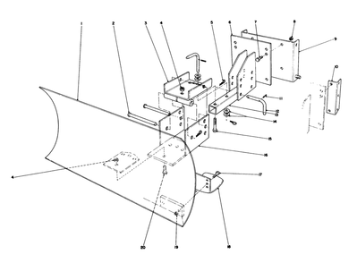 Grader Blade Assembly Model 59099 (Optional) Diagram and Parts List for 38035 6000001 - 6999999 Toro Snow Blower
